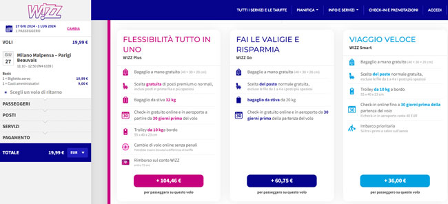 pacchetto Wizzair